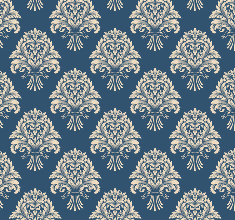 Retro roller blind with baroque floral design - TenStickers