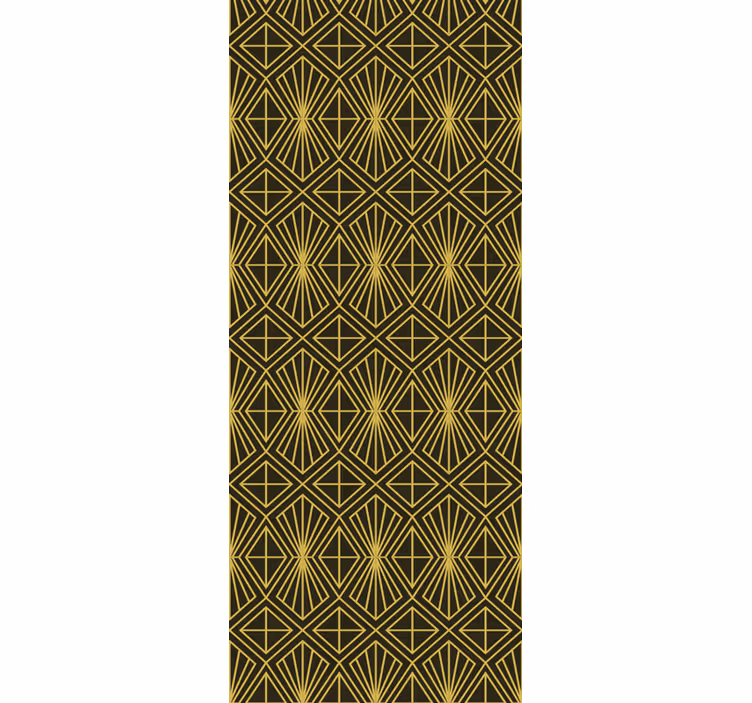 Retro roller blind with gold geometric art deco pattern - TenStickers