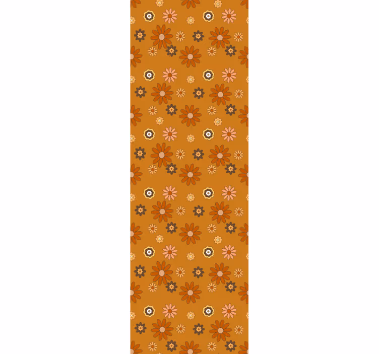 Retro roller blind in 60s flower power design - TenStickers