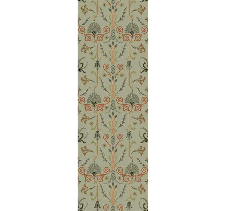 Retro roller blind in green floral classic pattern - TenStickers