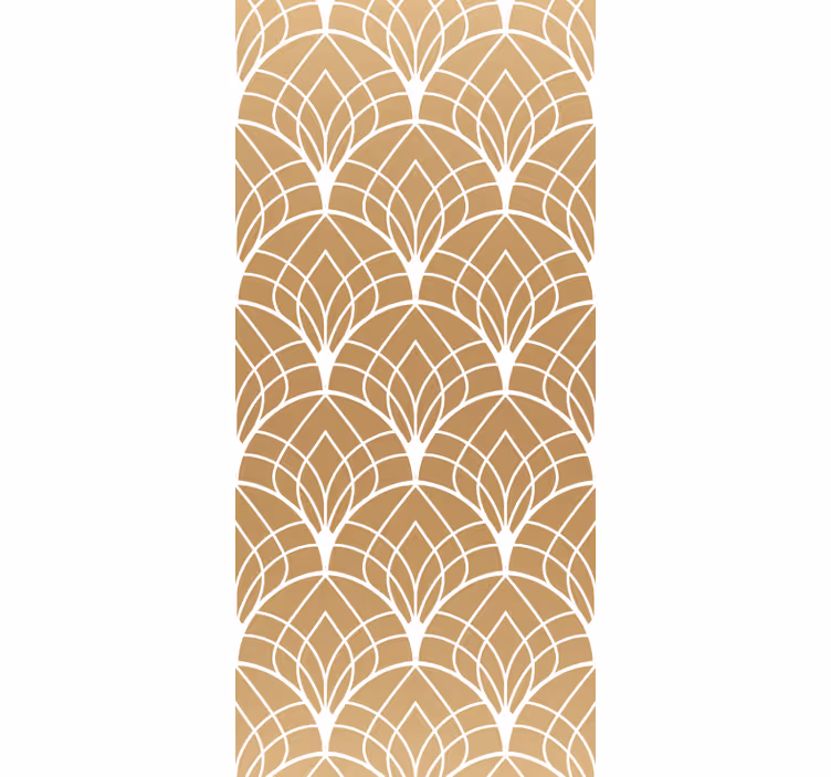 Retro roller blind with white and gold decor pattern - TenStickers
