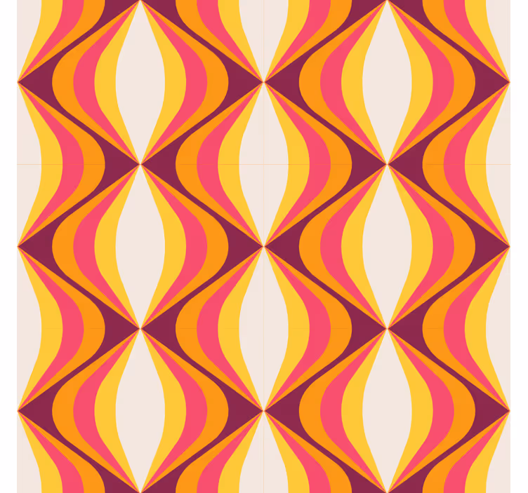 Retro roller blind in retro orange wave - TenStickers