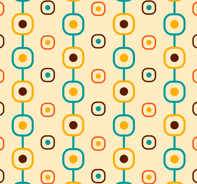 Retro roller blind 60s geometric design - TenStickers