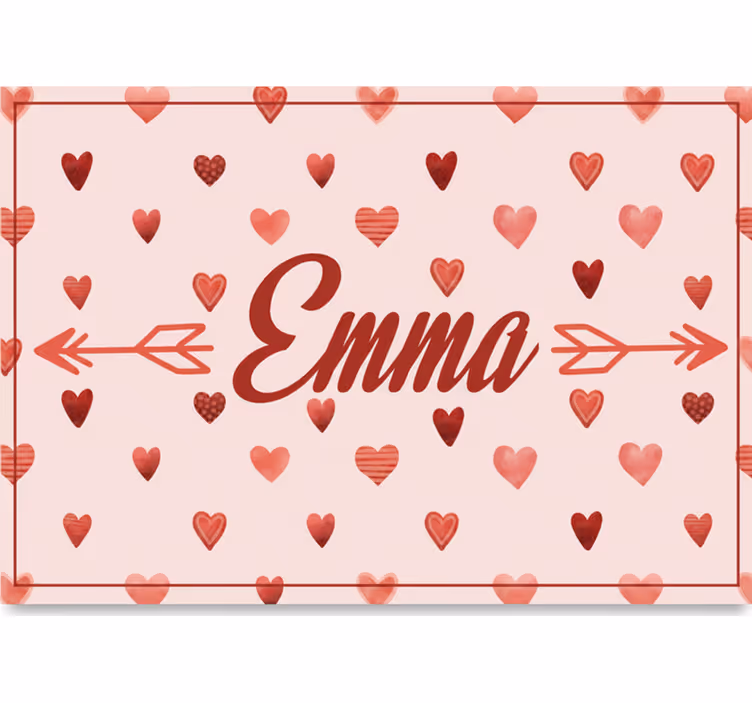 Blind pink personalized heart pattern with name - TenStickers