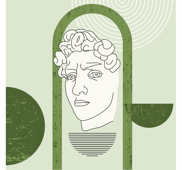 Living room blind with trendy minimal david sculpture - TenStickers