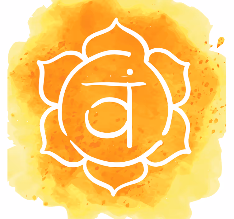 Living room blind with beautiful sacral chakra design - TenStickers