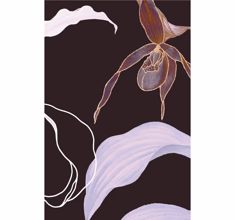 Living room blind african style purple orchid - TenStickers