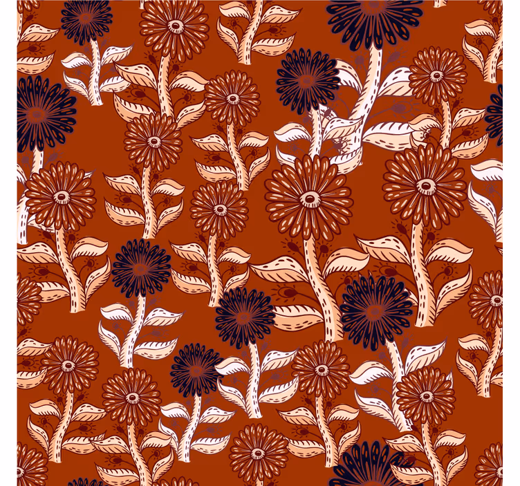 Living room blind african style abstract sunflower design - TenStickers