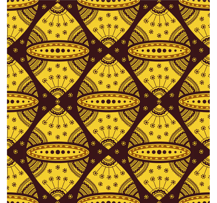 Living room blind in yellow african abstract pattern - TenStickers