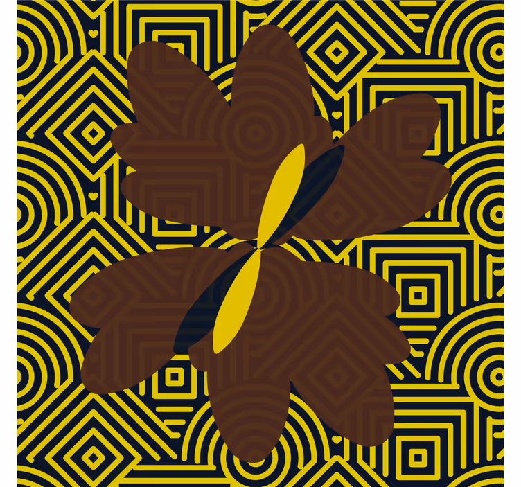 Living room blind in african style brown and yellow design - TenStickers