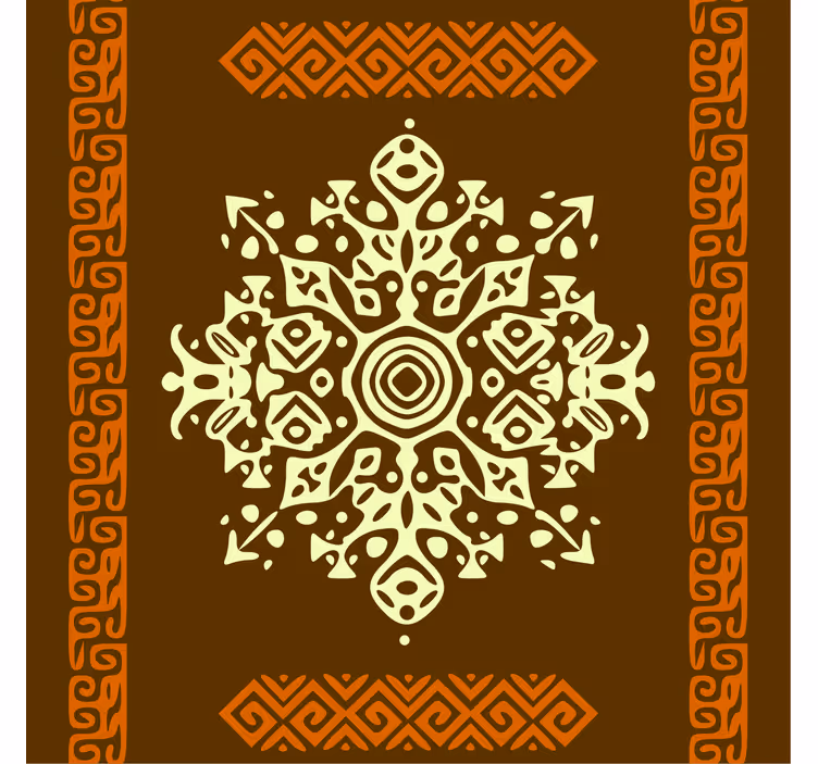Living room blind in african abstract brown yellow pattern - TenStickers