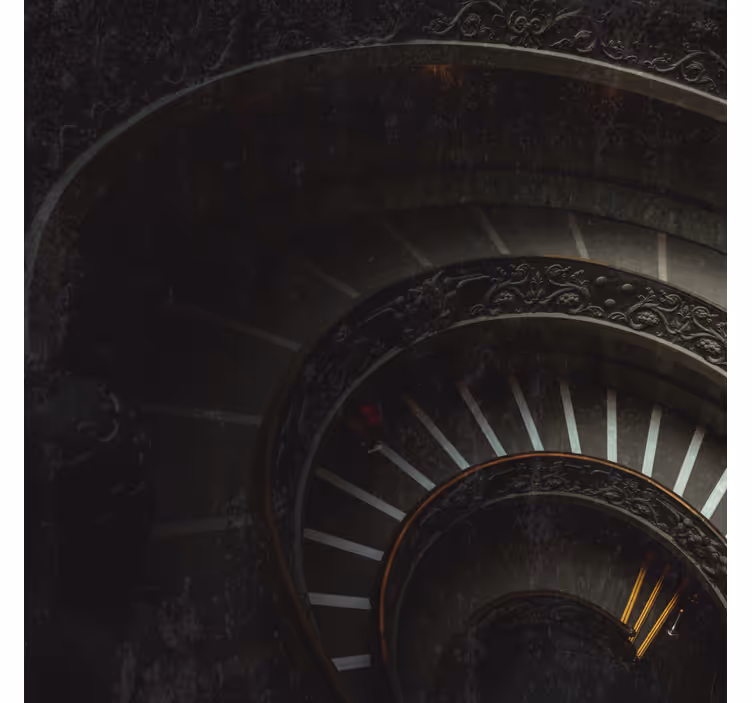 Living room blind dark stairway artwork - TenStickers