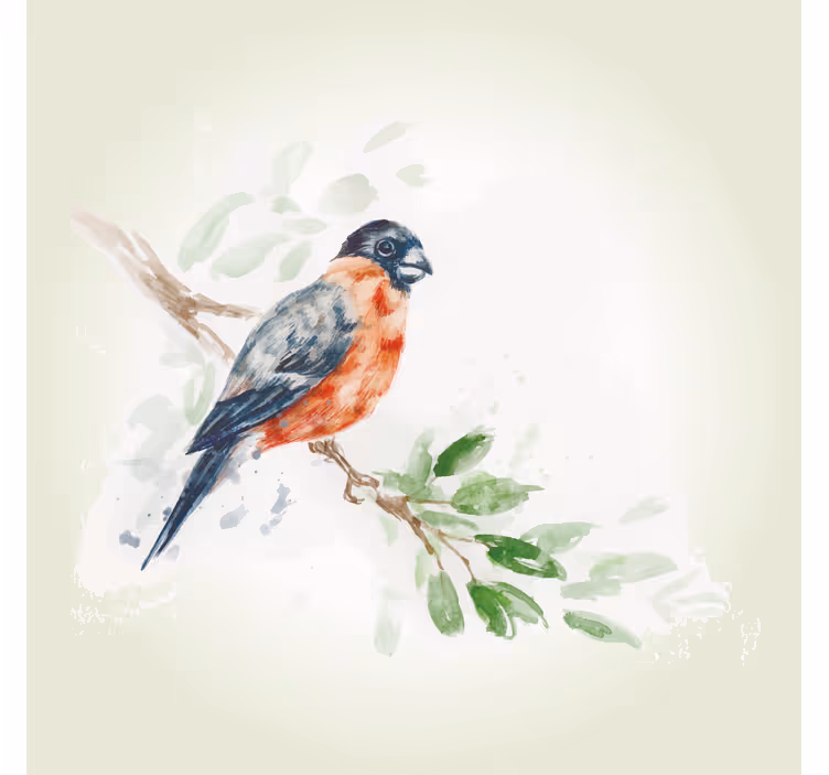 Living room blind with pastel bird on a branch - TenStickers