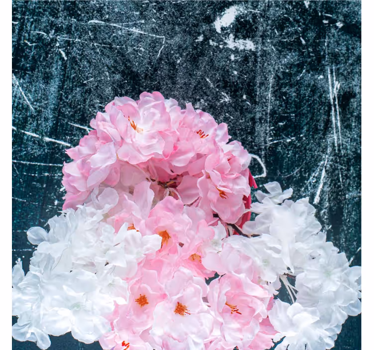 Living room blind with pink shabby chic flower - TenStickers