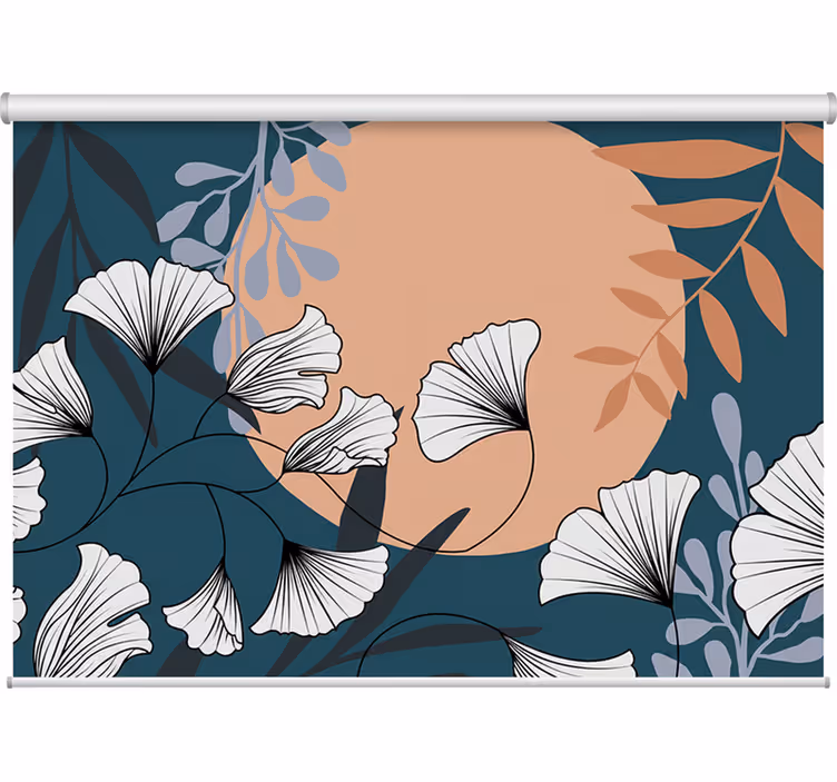Living room blind in glamorous colorful ginkgo style - TenStickers