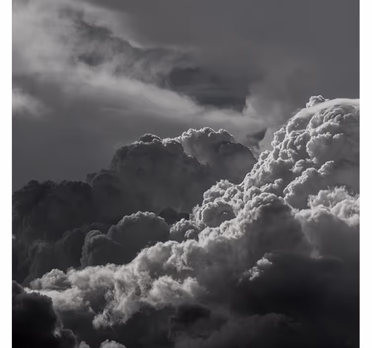 Living room blind black and white sky with clouds - TenStickers