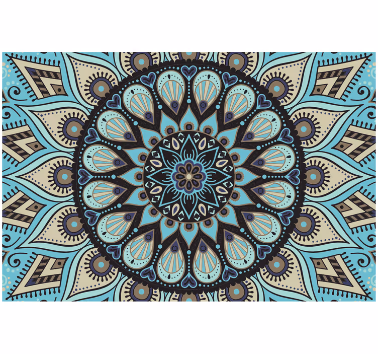 Blind bedroom ethnic black and blue mandala - TenStickers