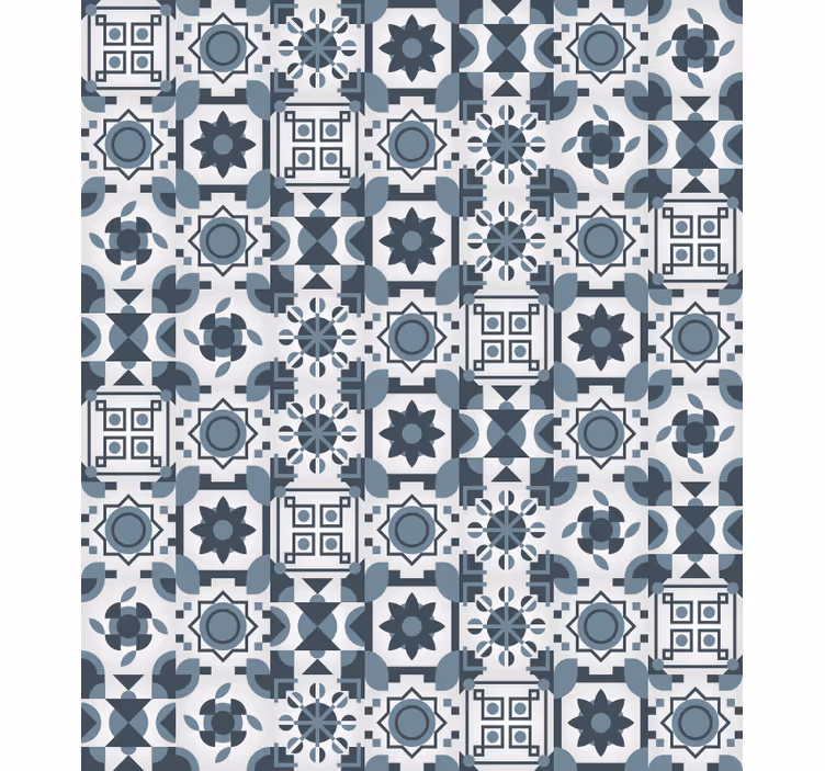 Blind bedroom with geometric tile pattern - TenStickers
