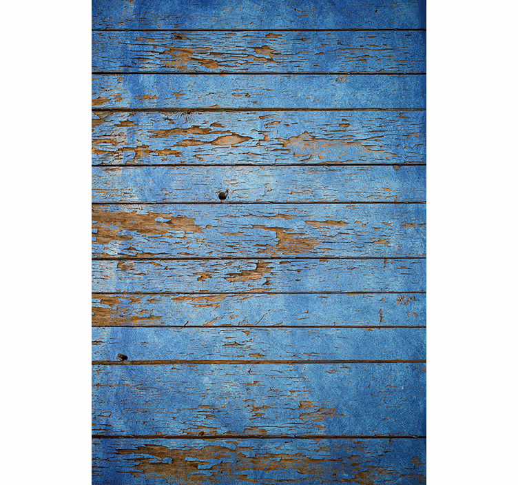 Blind bedroom with blue wooden design - TenStickers