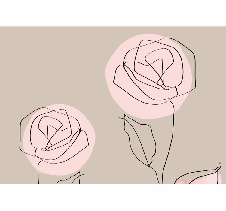Blind beige watercolor white roses abstract - TenStickers
