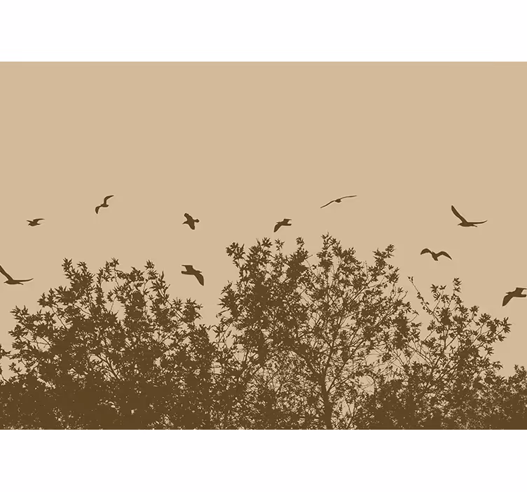 Blind beige spring flowers and birds - TenStickers
