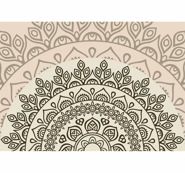 Blind beige rising sun indian pattern - TenStickers