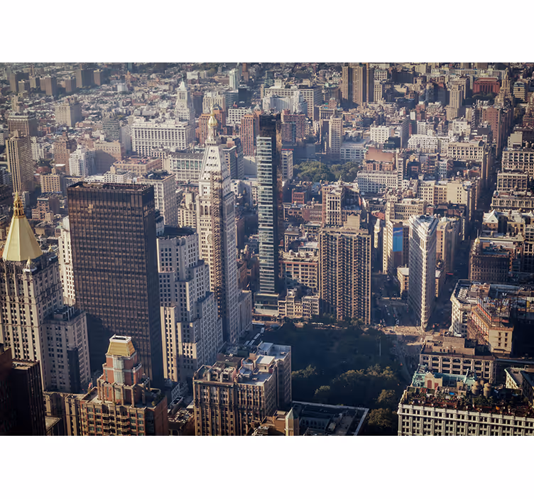 Blind bedroom retro color nyc skyline design - TenStickers