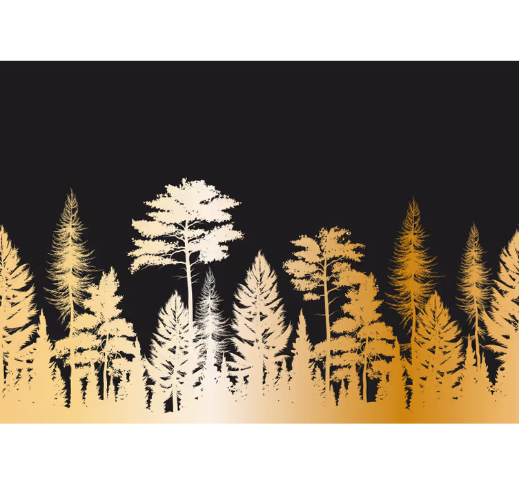 Blind bedroom wall mural golden tree with colored circles - TenStickers