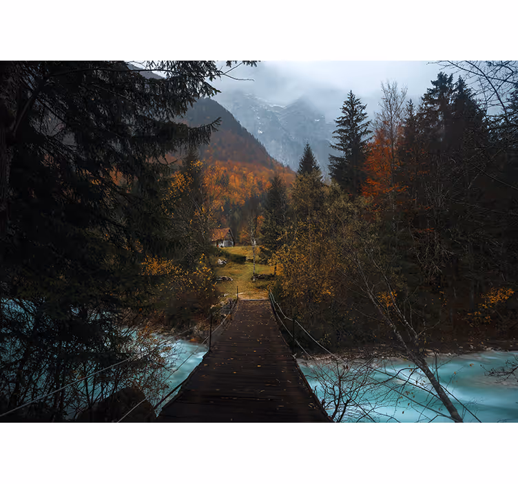 Blind bedroom bridge in the forest - TenStickers