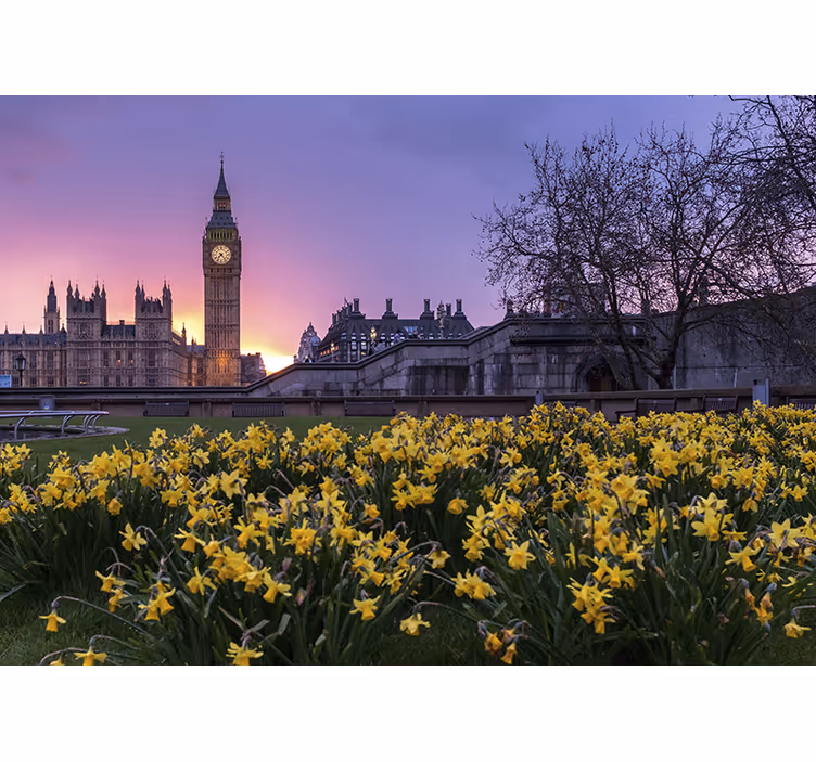Blind bedroom with sunlight from big ben - TenStickers