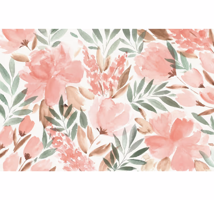 Blind bedroom floral mural wallpaper - TenStickers