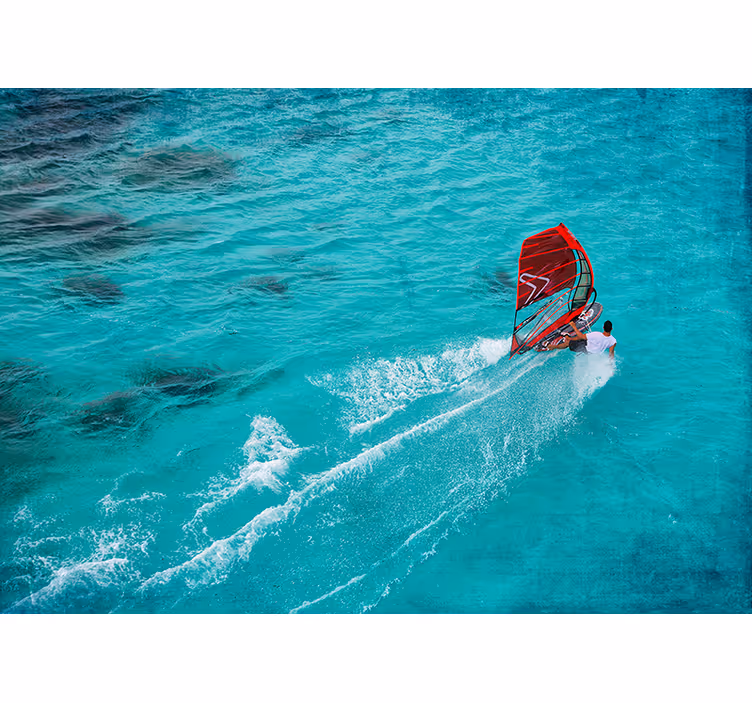 Blind bedroom windsurfer in the water - TenStickers