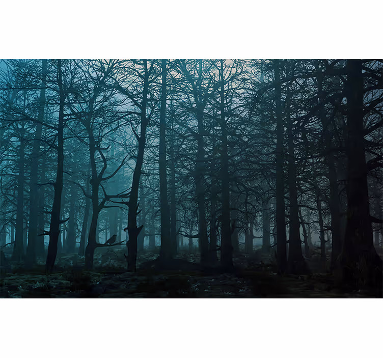 Blind bedroom polish forest birches with a bird - TenStickers