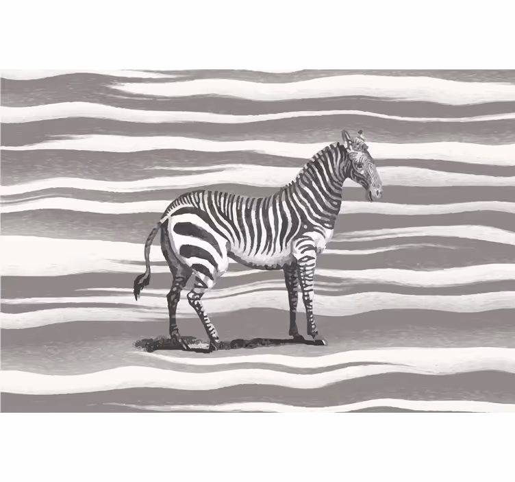 Blind grey vintage zebra art print - TenStickers