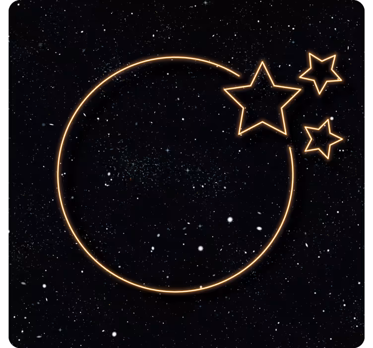 Blind grey stars and moon in space - TenStickers