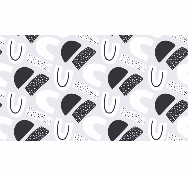 Blind grey 80's black and white figures pattern - TenStickers