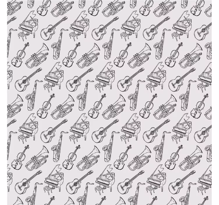 Blind grey hand drawn music instrument design - TenStickers