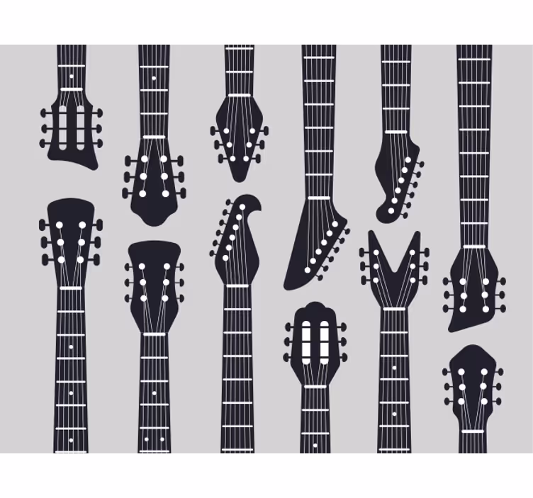 Blind grey guitar neck silhouette - TenStickers