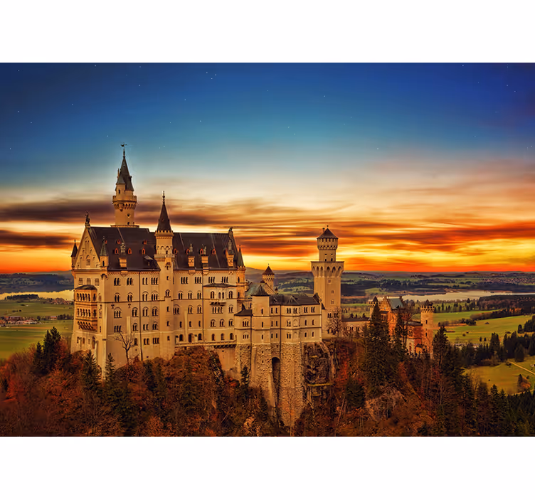 Blind bedroom castle in a meadow at dawn - TenStickers