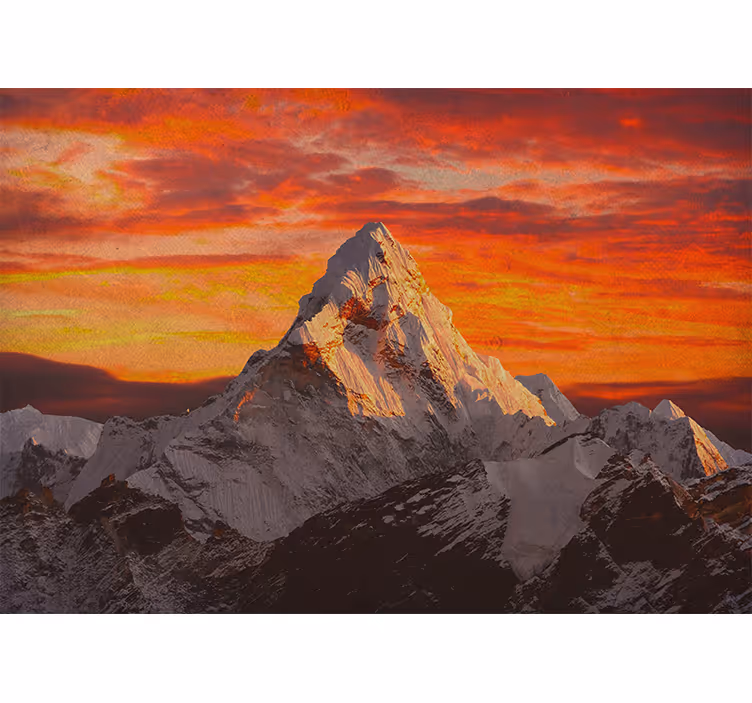 Blind bedroom sunset over himalayan peaks - TenStickers