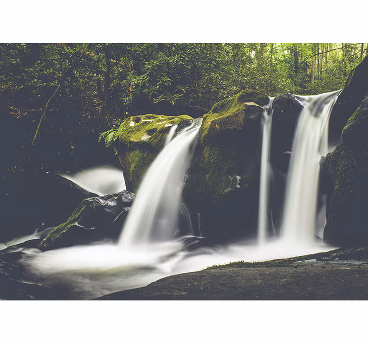 Blind bedroom forest nature waterfall design - TenStickers