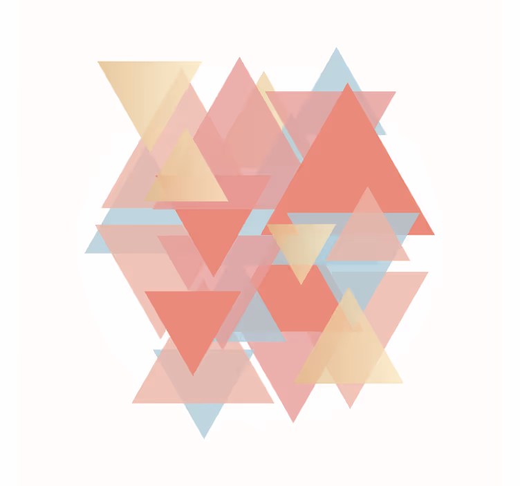 Living room blind with pink and golden triangles - TenStickers