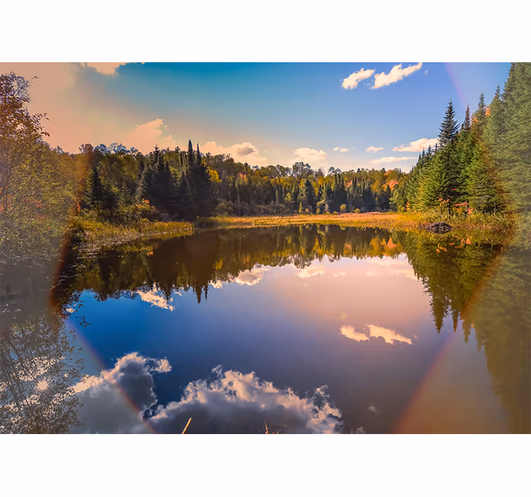 Living room blind lake in daylight - TenStickers