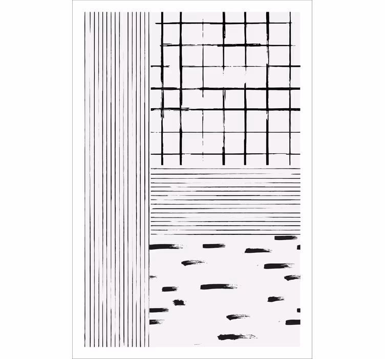 Living room blind with black lines - TenStickers