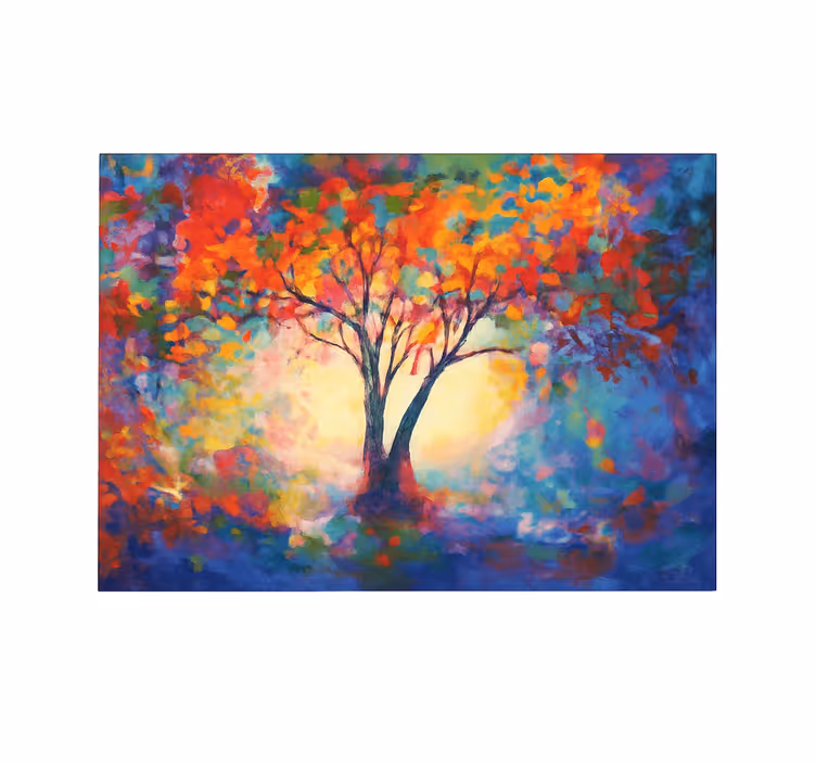 Living room blind multicolored tree of life - TenStickers