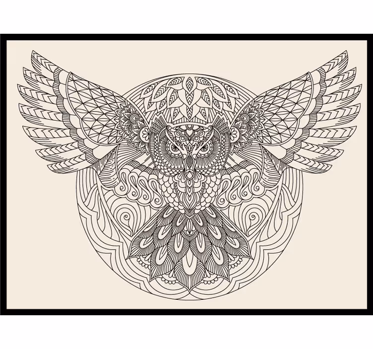 Blind bedroom black owl with open wings - TenStickers