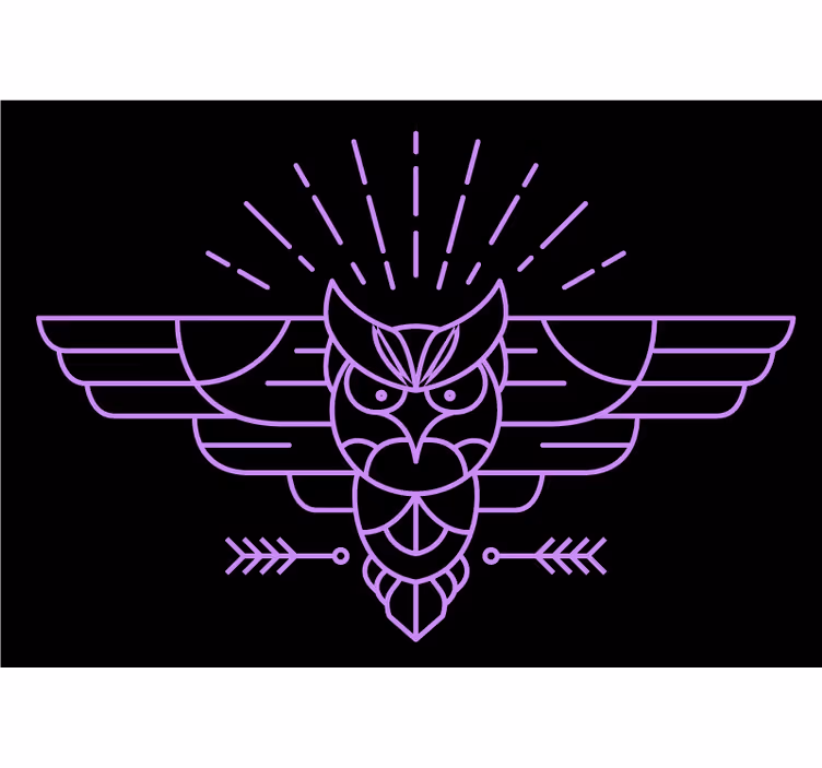 Blind bedroom in purple owl shape - TenStickers
