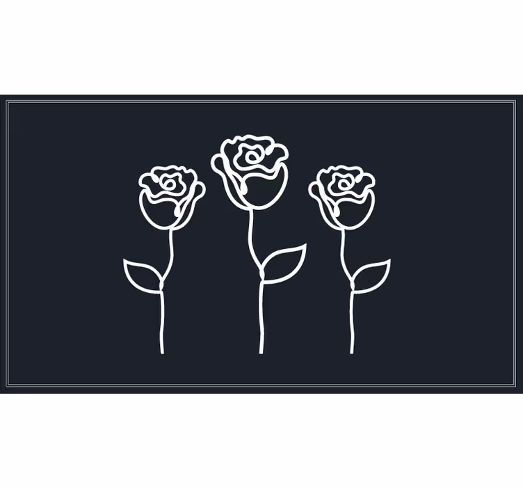 Blind bedroom minimalist rose line illustration - TenStickers