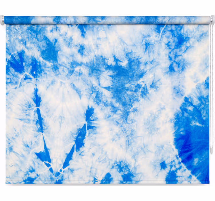 Blind bedroom in blue and white tie dye - TenStickers