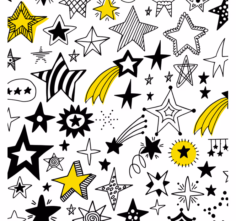Blind bedroom doodle stars design - TenStickers